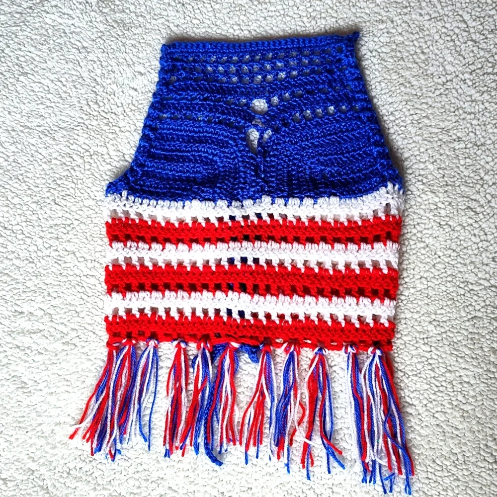Crochet handmade 4th of July halter top - Picture 1 of 10